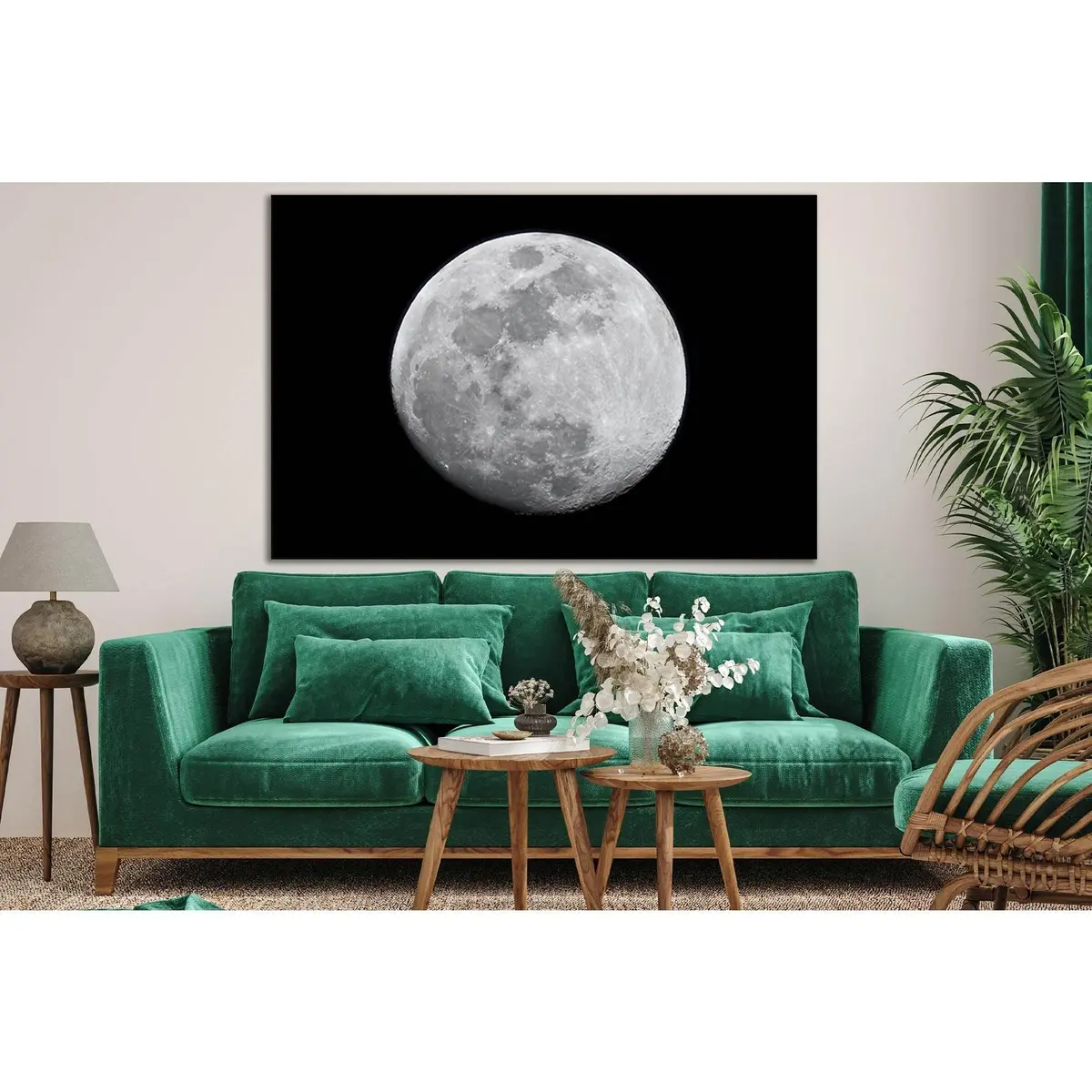 Moon Close Up Black And White №Sl846 Ready To Hang Canvas Print 2