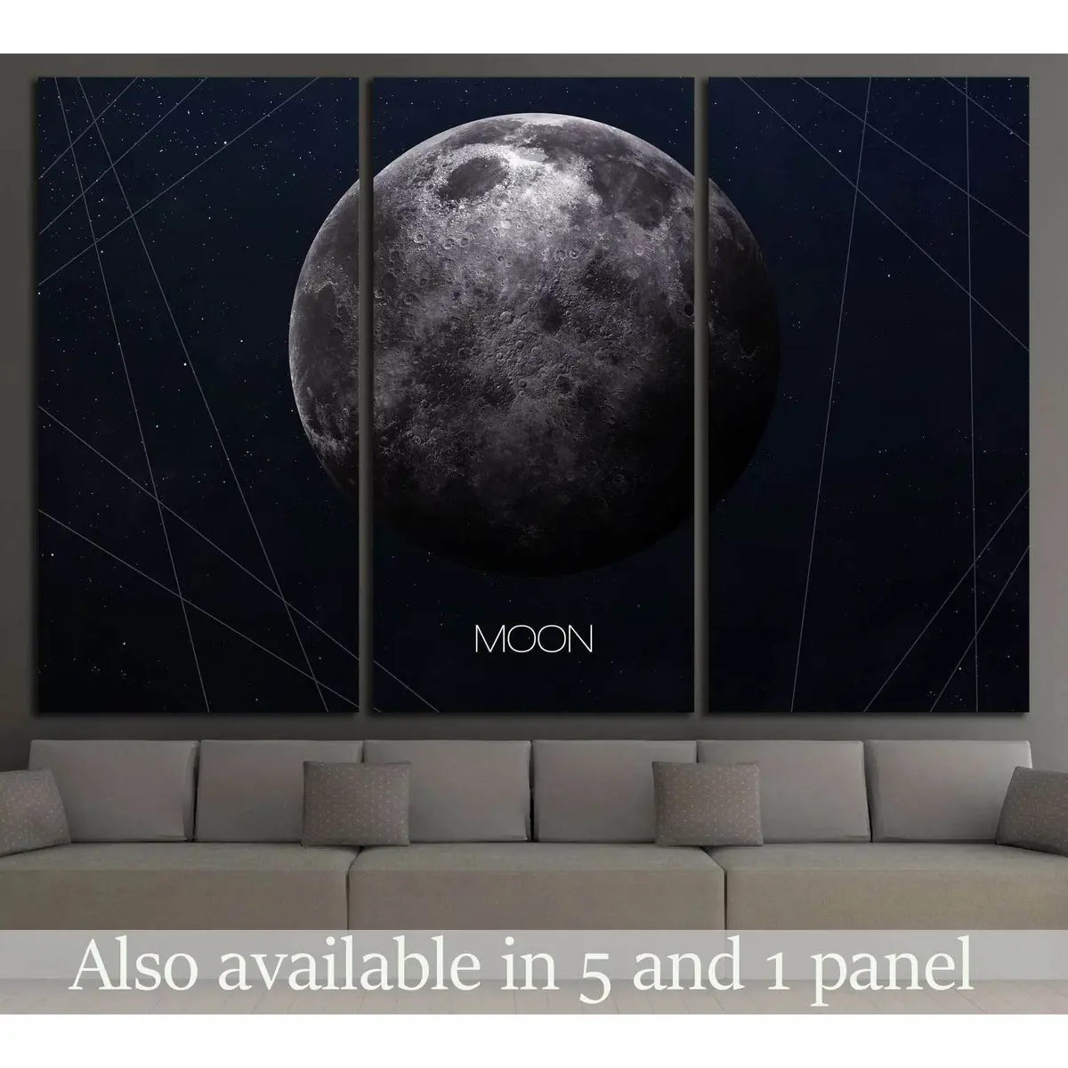 Moon - High Resolution Images Presents Planets Of The Solar System. №2449 Ready To Hang Canvas Print 5