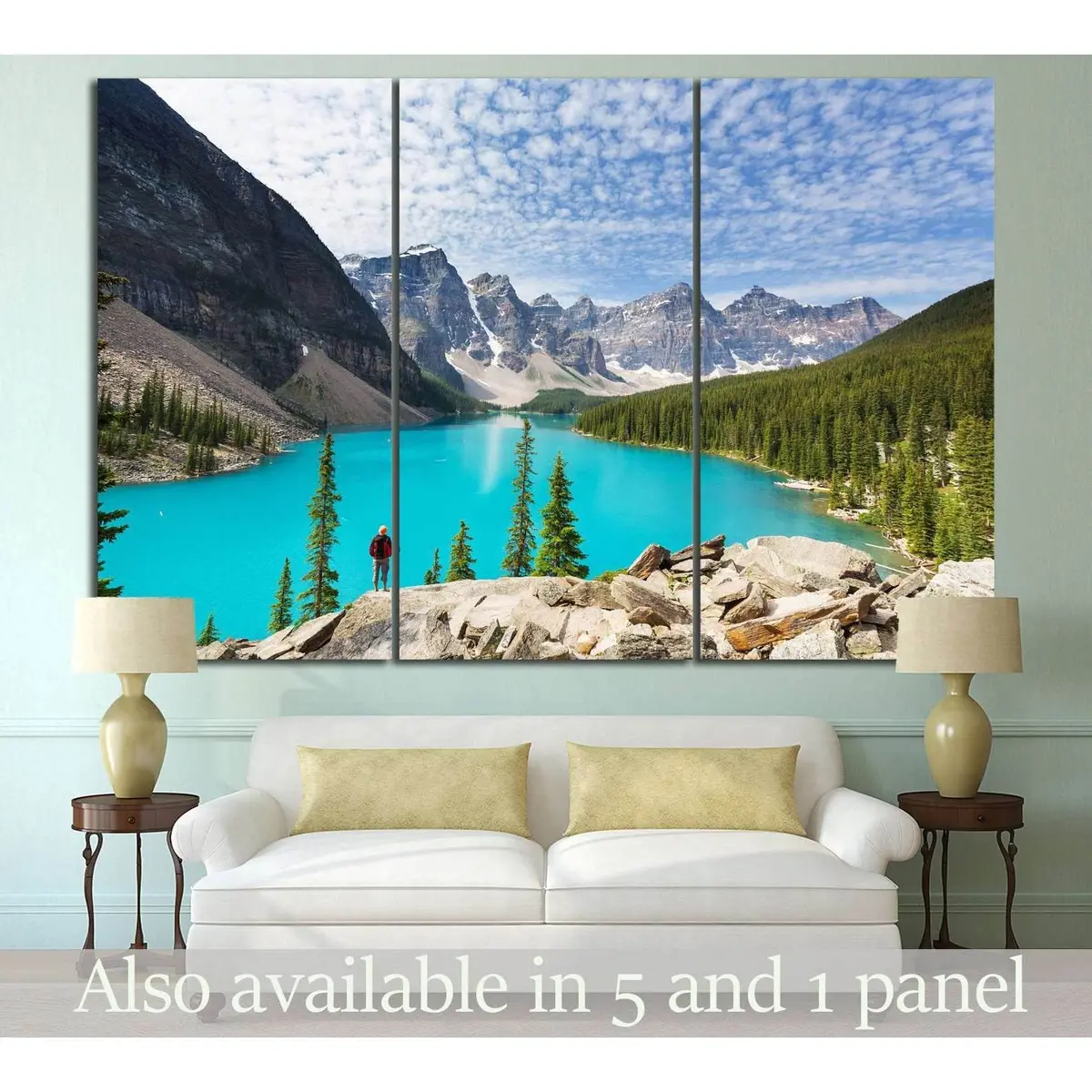 Moraine Lake, Canada №594 Ready To Hang Canvas Print 5