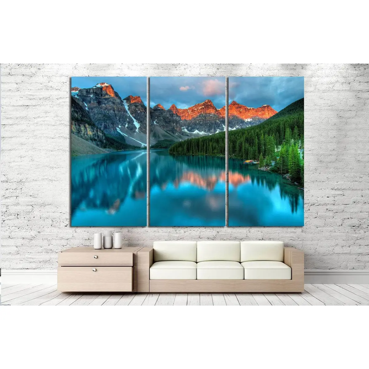 Moraine Lake In Banff National Park №749 Ready To Hang Canvas Print 5