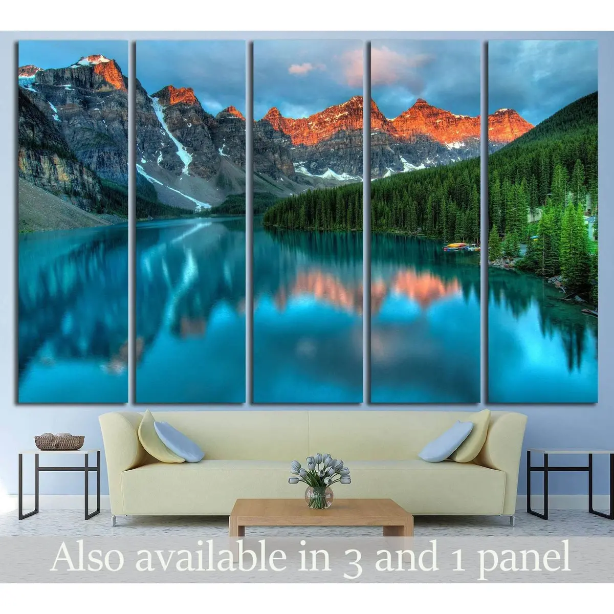 Premium Moraine Lake Canvas Wall Art – Banff National Park Print #749, Ready to Hang