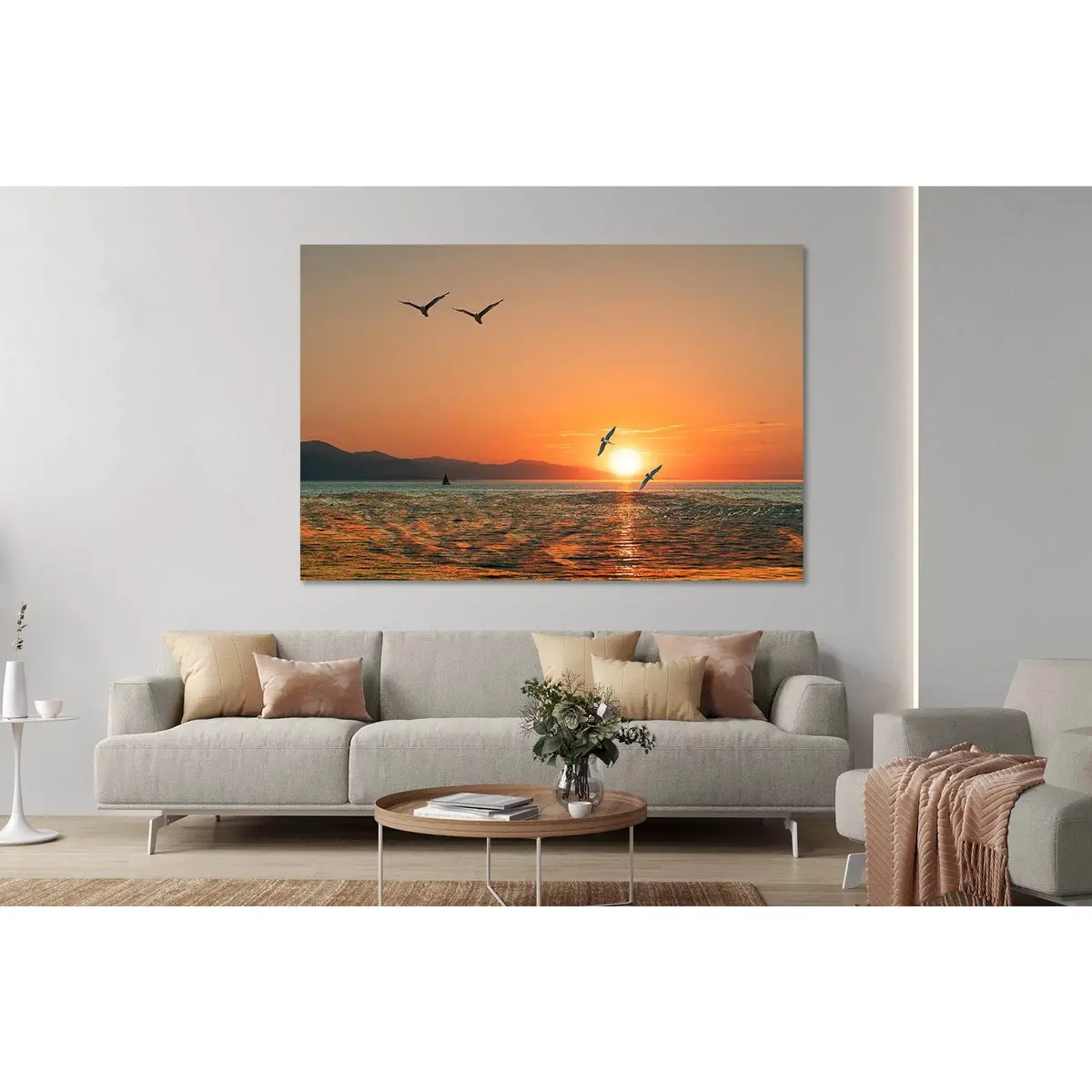 Morning Sun On The Sea №D1237 Ready To Hang Canvas Print 1