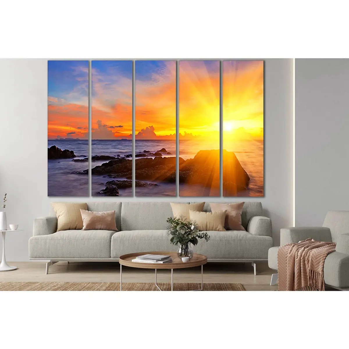 Ocean Sunrise Canvas Art Print №SL246 – Premium Ready-to-Hang Wall Decor