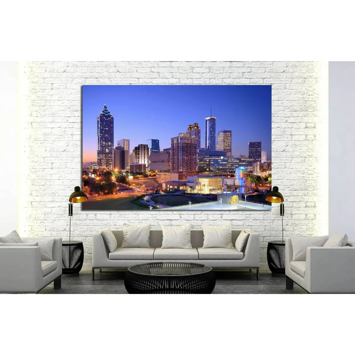 Morning View Of Downtown Atlanta, Georgia, Usa №1623 Ready To Hang Canvas Print 3