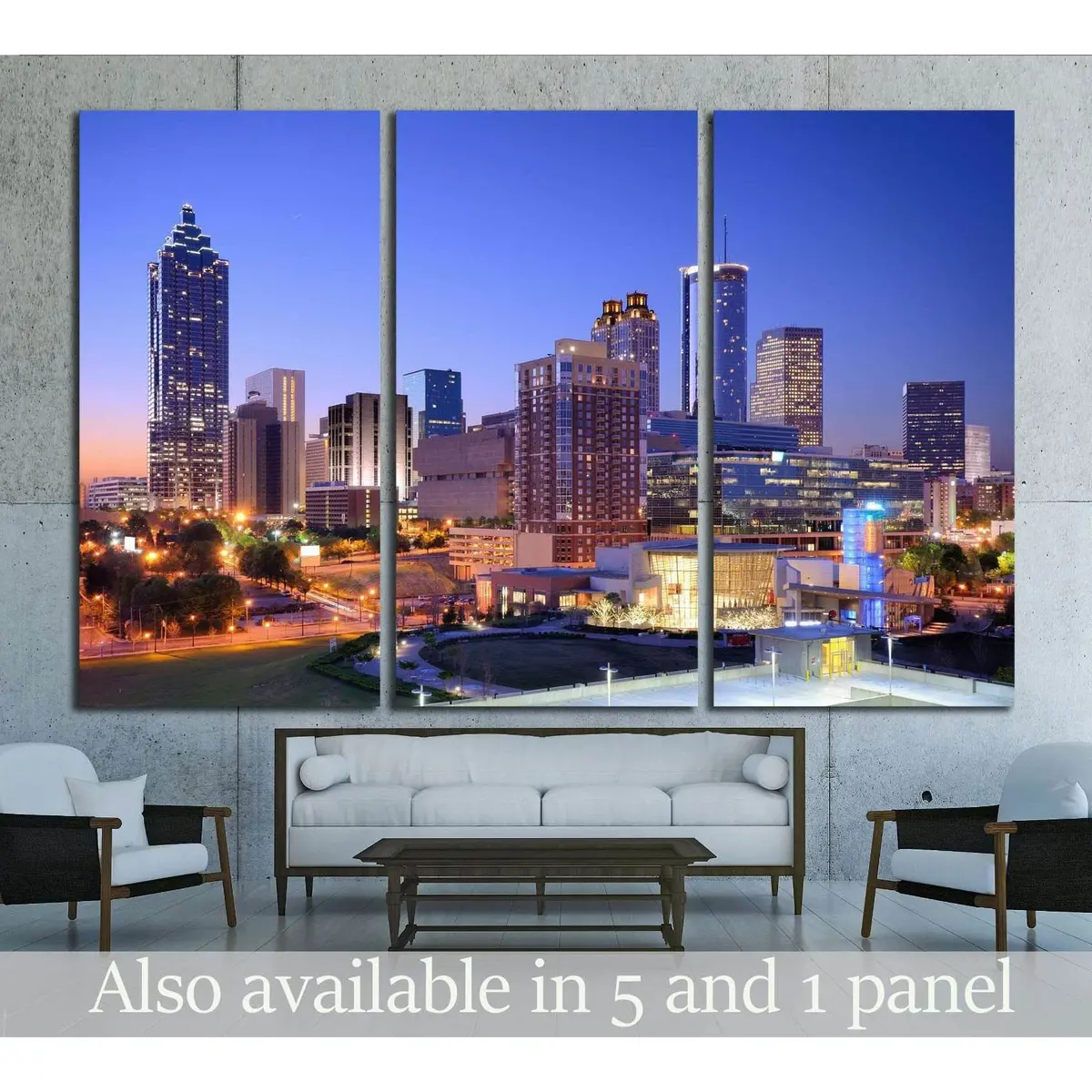 Morning View Of Downtown Atlanta, Georgia, Usa №1623 Ready To Hang Canvas Print 5