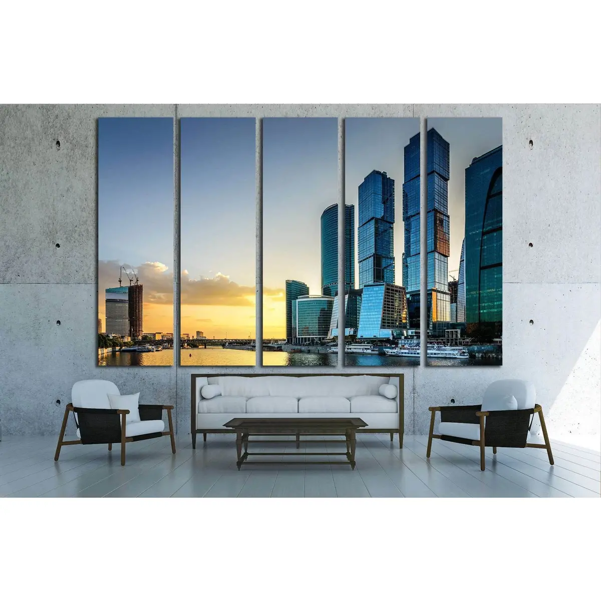 Moscow City Canvas Wall Art – Premium Ready-to-Hang Print from Russia - Image 2