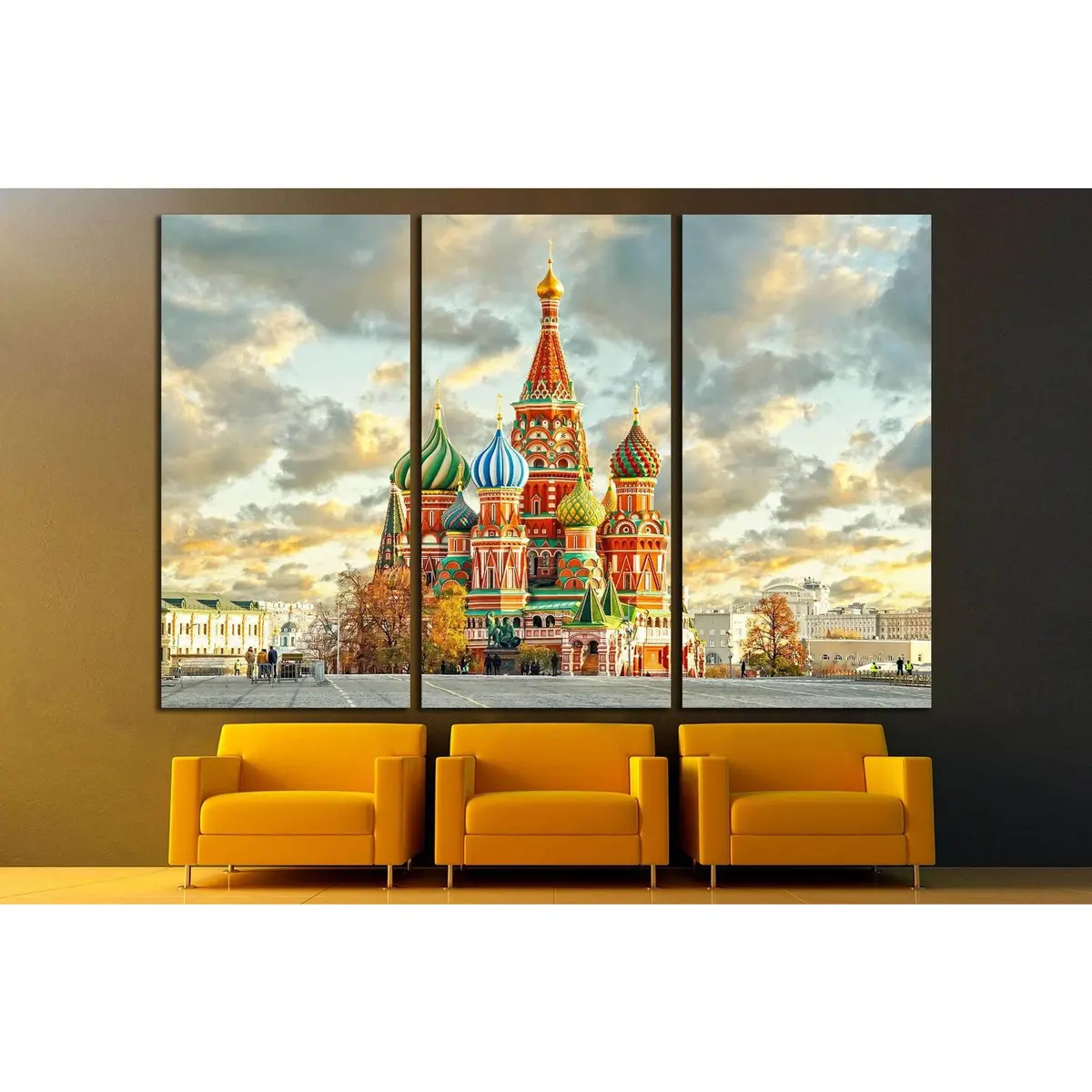 Moscow,Russia,Red Square,View Of St. Basil's Cathedral №1521 Ready To Hang Canvas Print 5