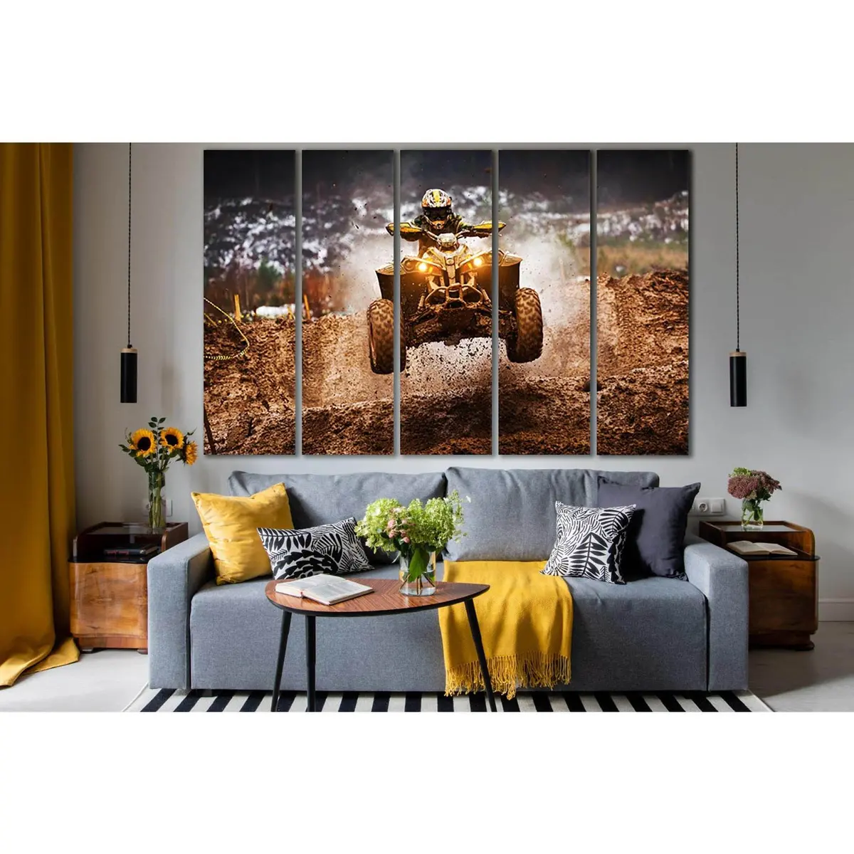 SL952 Motocross Quad Race Canvas Wall Art – Ready-to-Hang Print - Image 3