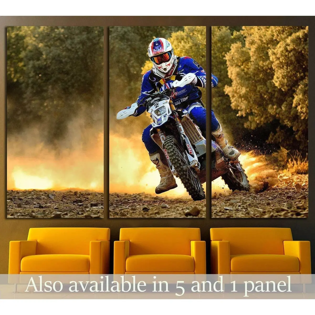 Motocross Wall Art Enduro Ready To Hang Canvas Print №1871 Ready To Hang Canvas Print 1