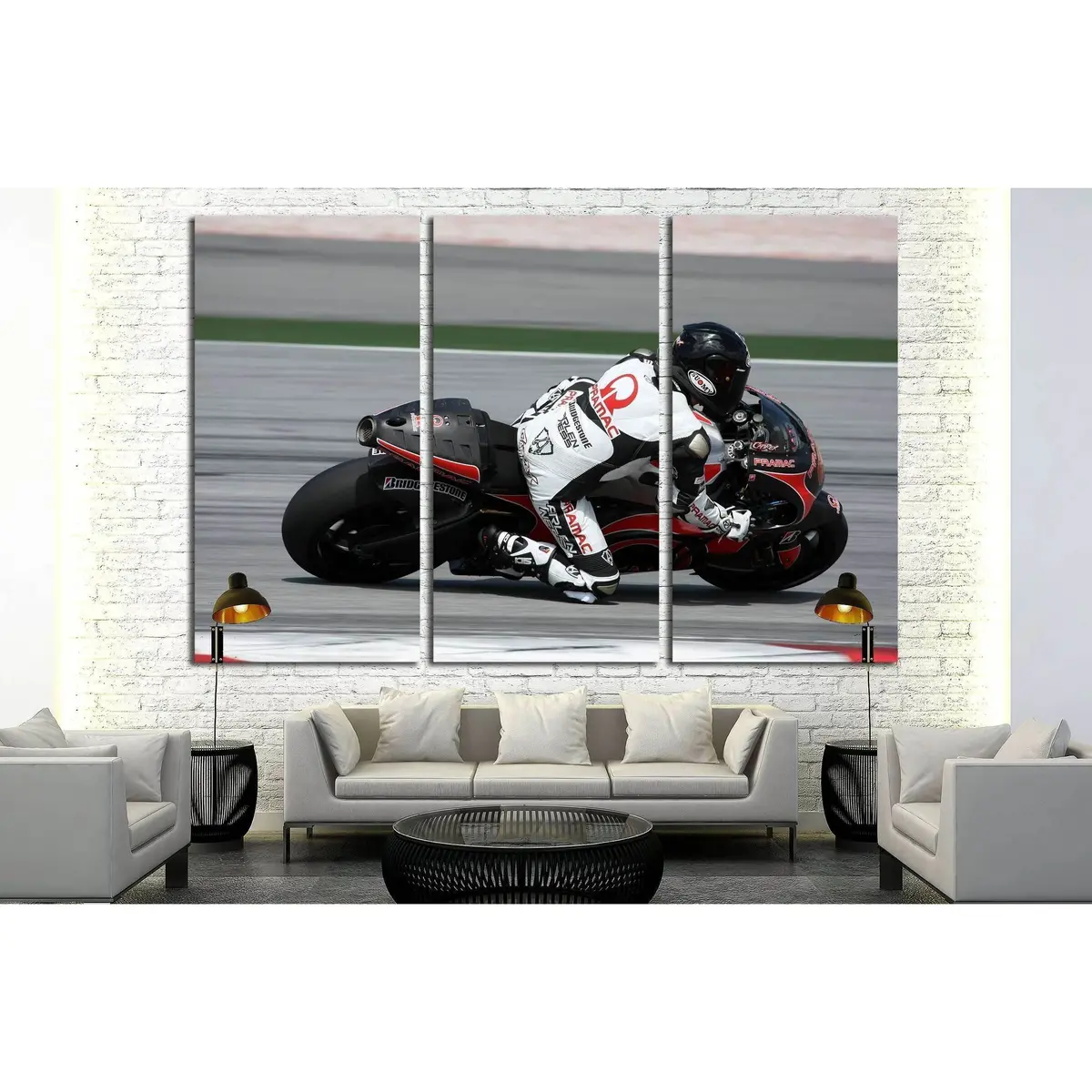 Motogp Rider Loris Capirossi Of The Pramac Racing Team №2473 Ready To Hang Canvas Print 5