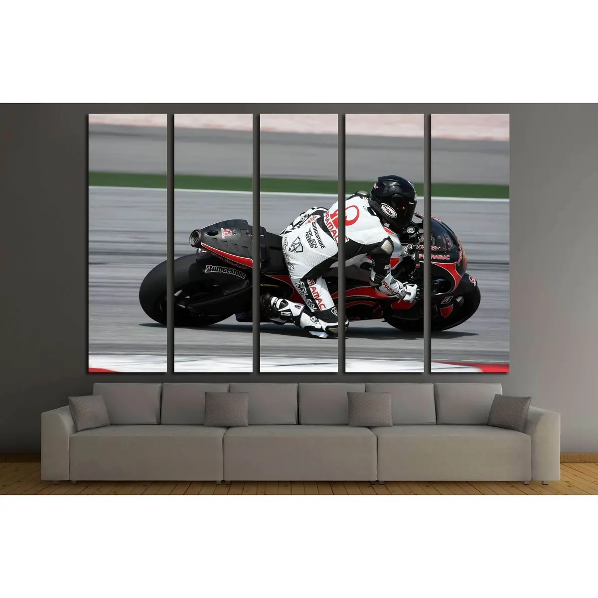 Ready-to-Hang Canvas Print Featuring Loris Capirossi in Pramac Racing Gear - Image 3