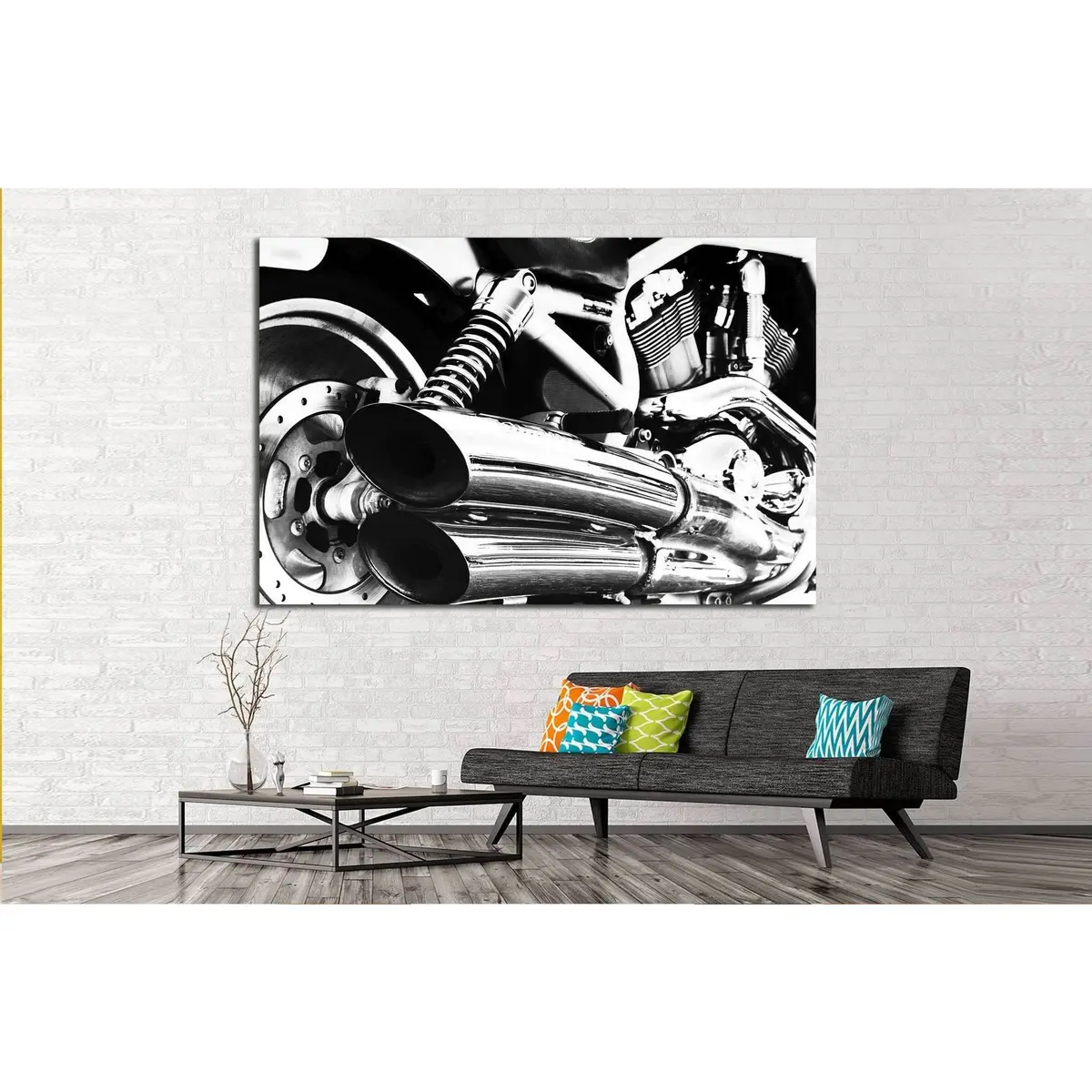 Motor Bike Engine №532 Ready To Hang Canvas Print 2
