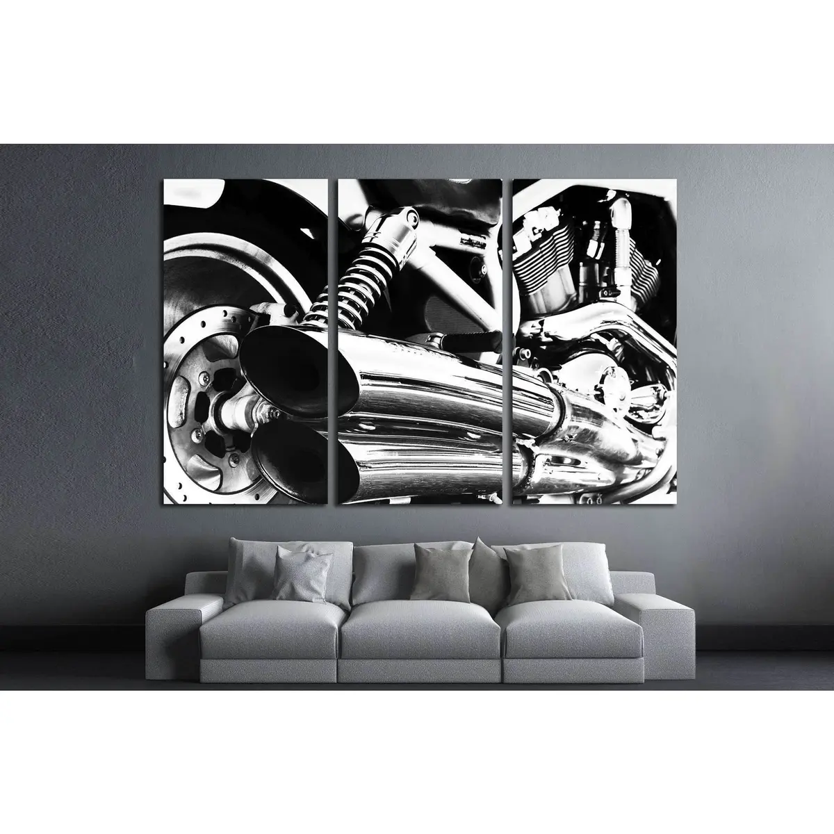 Motor Bike Engine №532 Ready To Hang Canvas Print 5