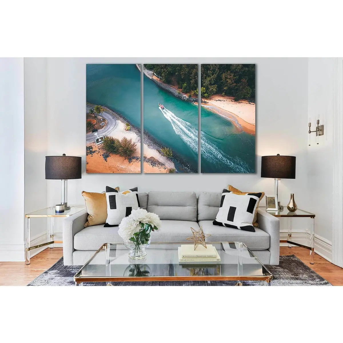 Motorboat Floating Near Seashore №Sl164 Ready To Hang Canvas Print 5