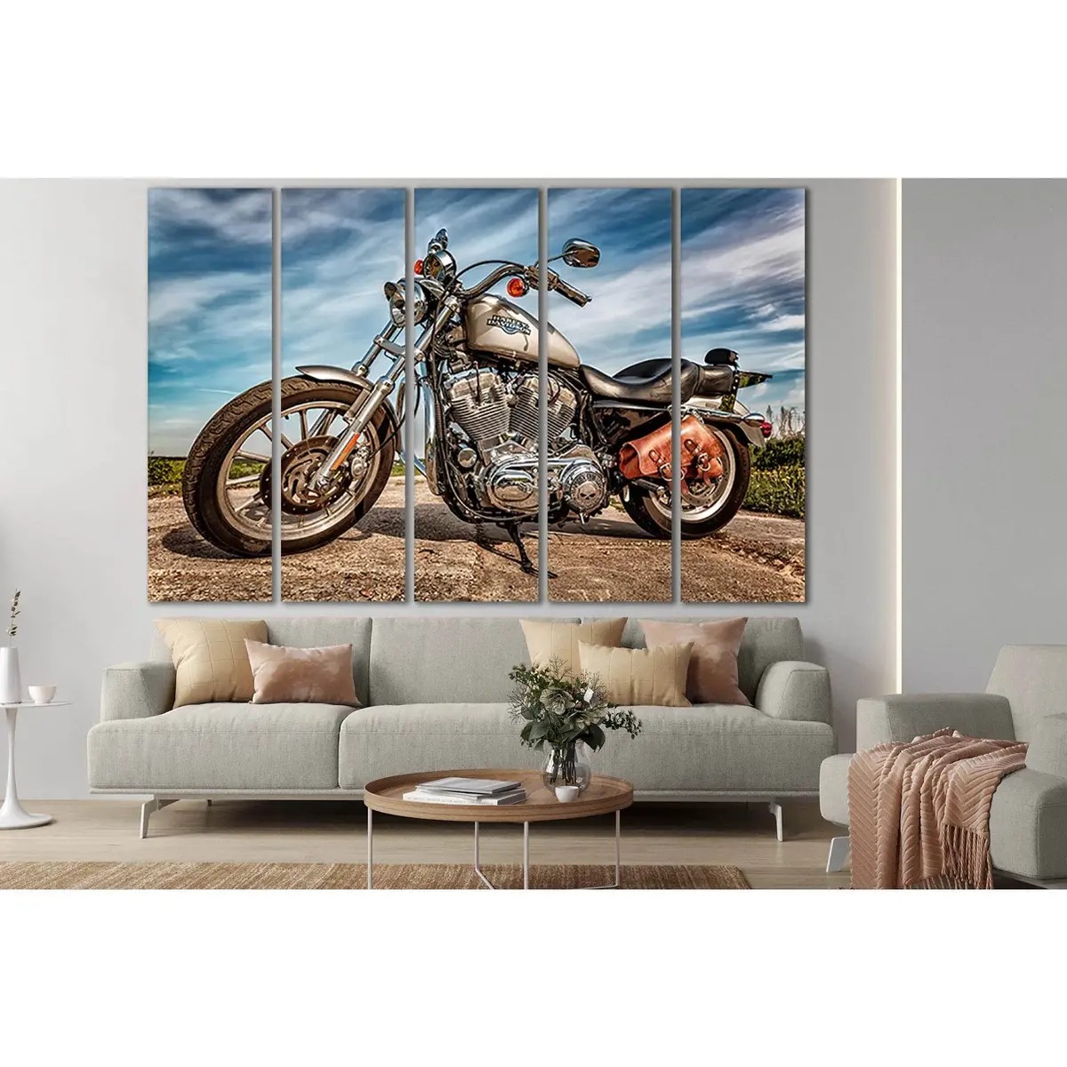 Harley-Davidson SL760 Motorcycle Canvas Wall Art – Pre-Strung & Ready to Hang