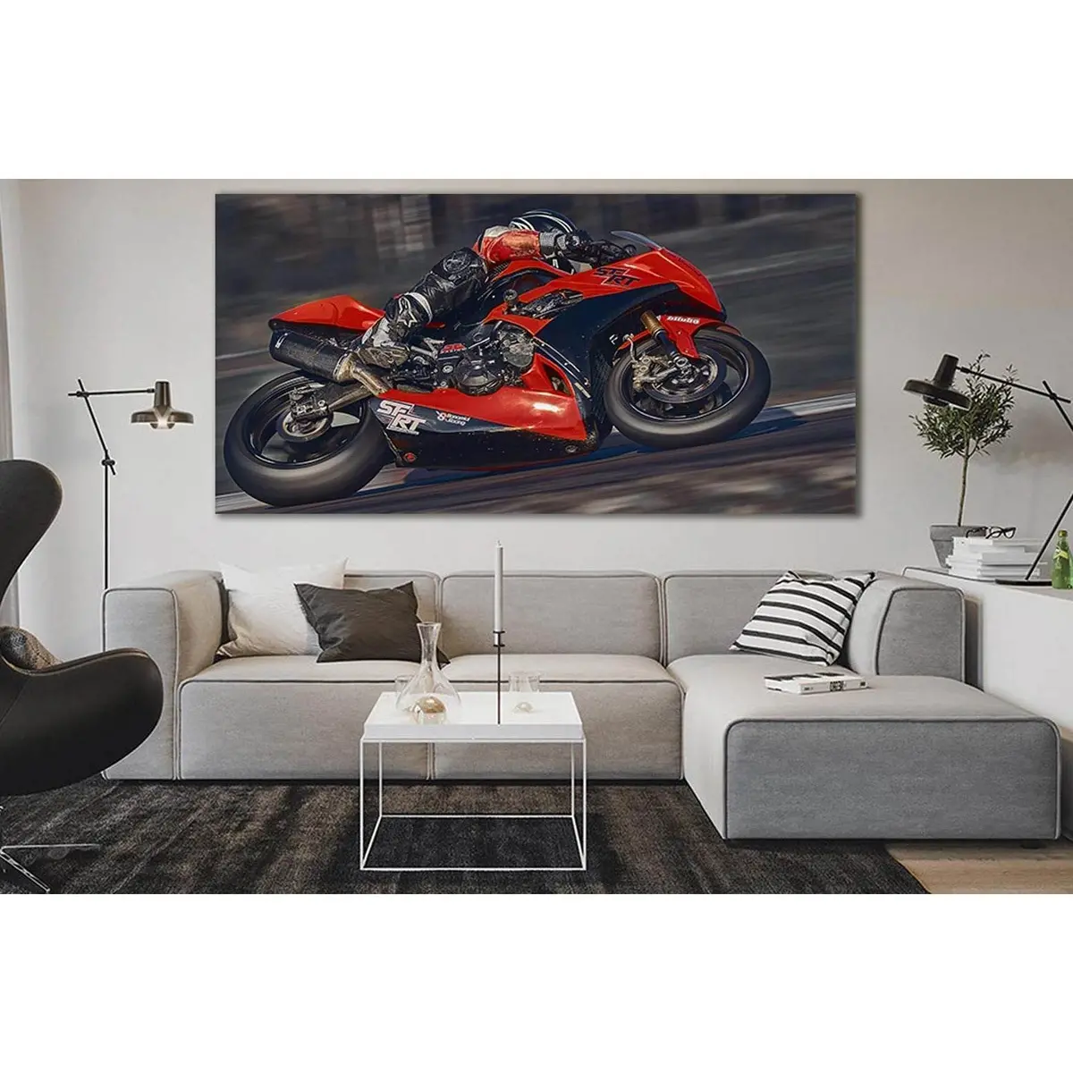 Motorcycle Moving Very Fast №Sl765 Ready To Hang Canvas Print 2