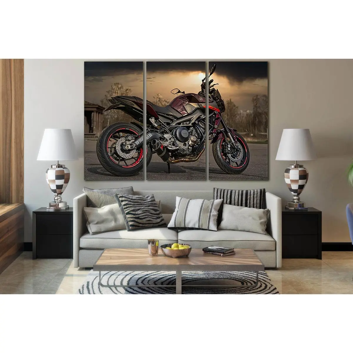 Motorcycle Parking On The Road №Sl769 Ready To Hang Canvas Print 5