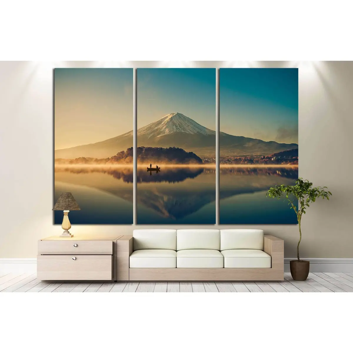 Mount Fuji San At Lake Kawaguchiko In Japan №3089 Ready To Hang Canvas Print 5