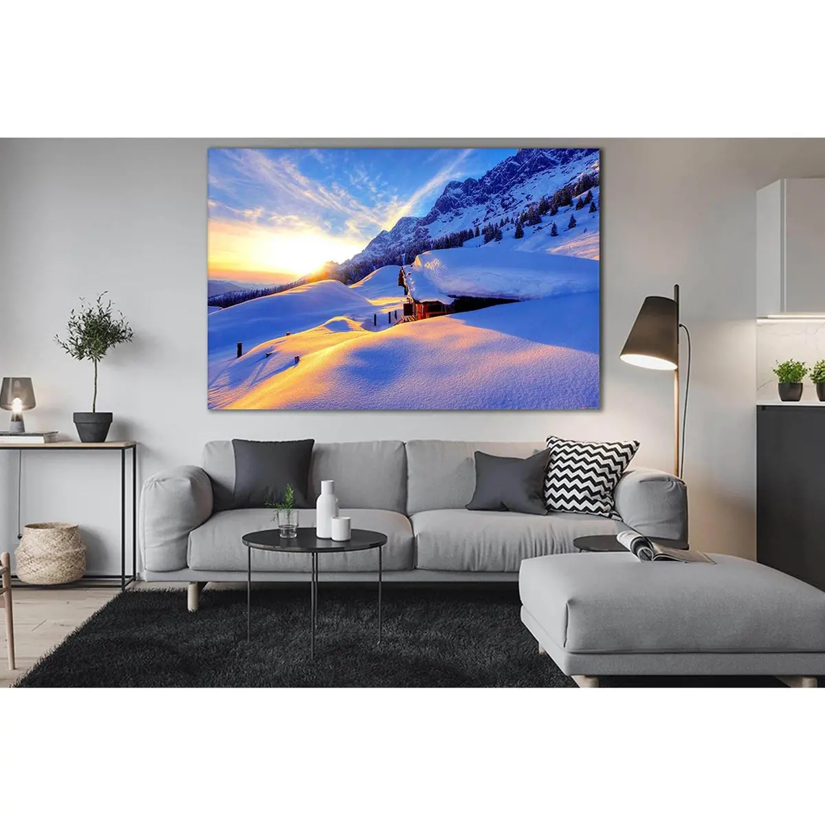 Mountain Cabin Sunrise №Sl260 Ready To Hang Canvas Print 2