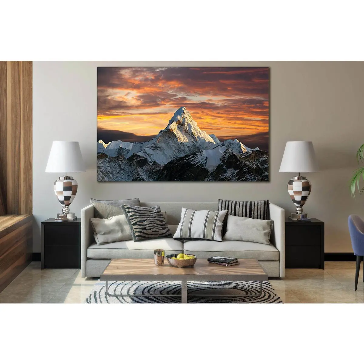 Mountain Everest Nepal Sunset №Sl219 Ready To Hang Canvas Print 1