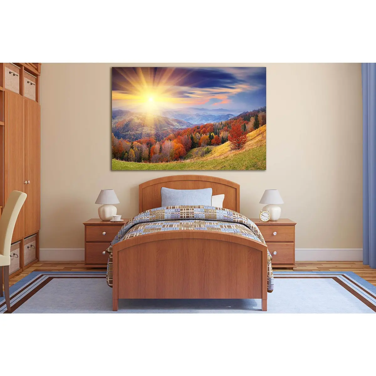 Mountain Forest At Sunset №Sl248 Ready To Hang Canvas Print 2