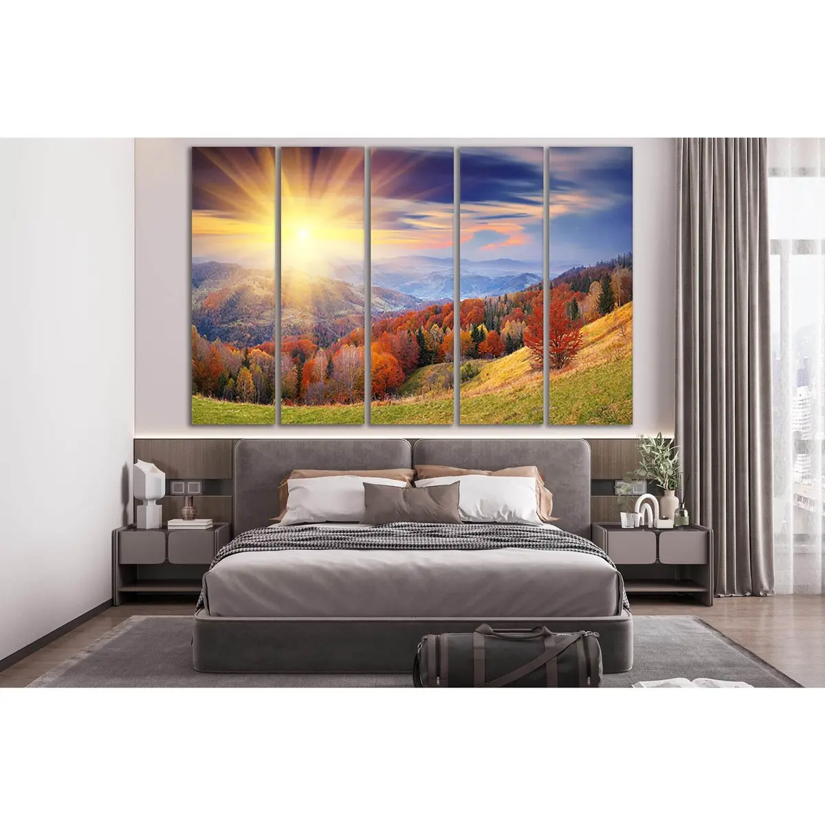 Sunset Mountain Forest Canvas Art №SL248 – Premium Ready-to-Hang Wall Decor - Image 3
