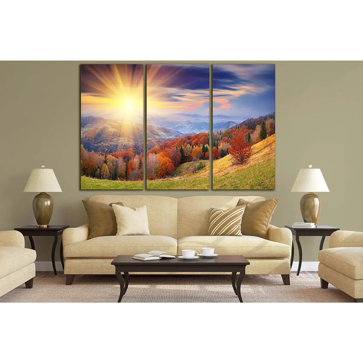 Mountain Forest At Sunset №Sl248 Ready To Hang Canvas Print 5