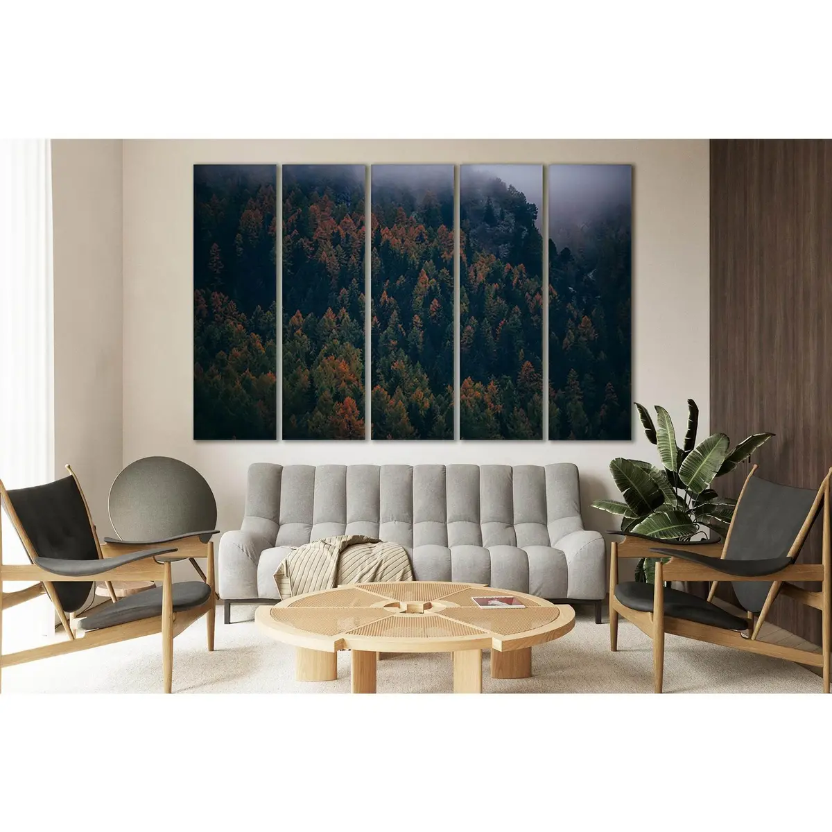Misty Mountain Forest Canvas Art №SL27 – Premium Ready-to-Hang Wall Decor