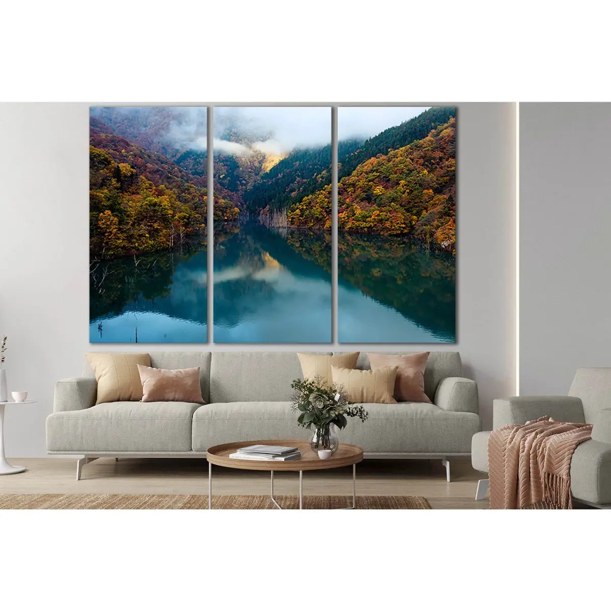 Mountain Lake In Autumn №Sl1594 Ready To Hang Canvas Print 5
