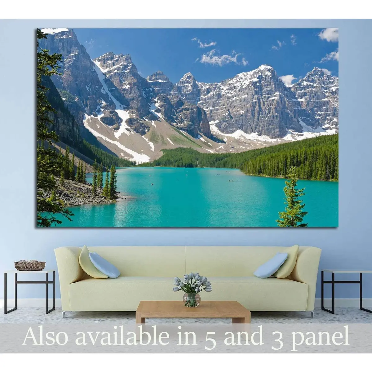 Mountain Lake In Canada №629 Ready To Hang Canvas Print 1