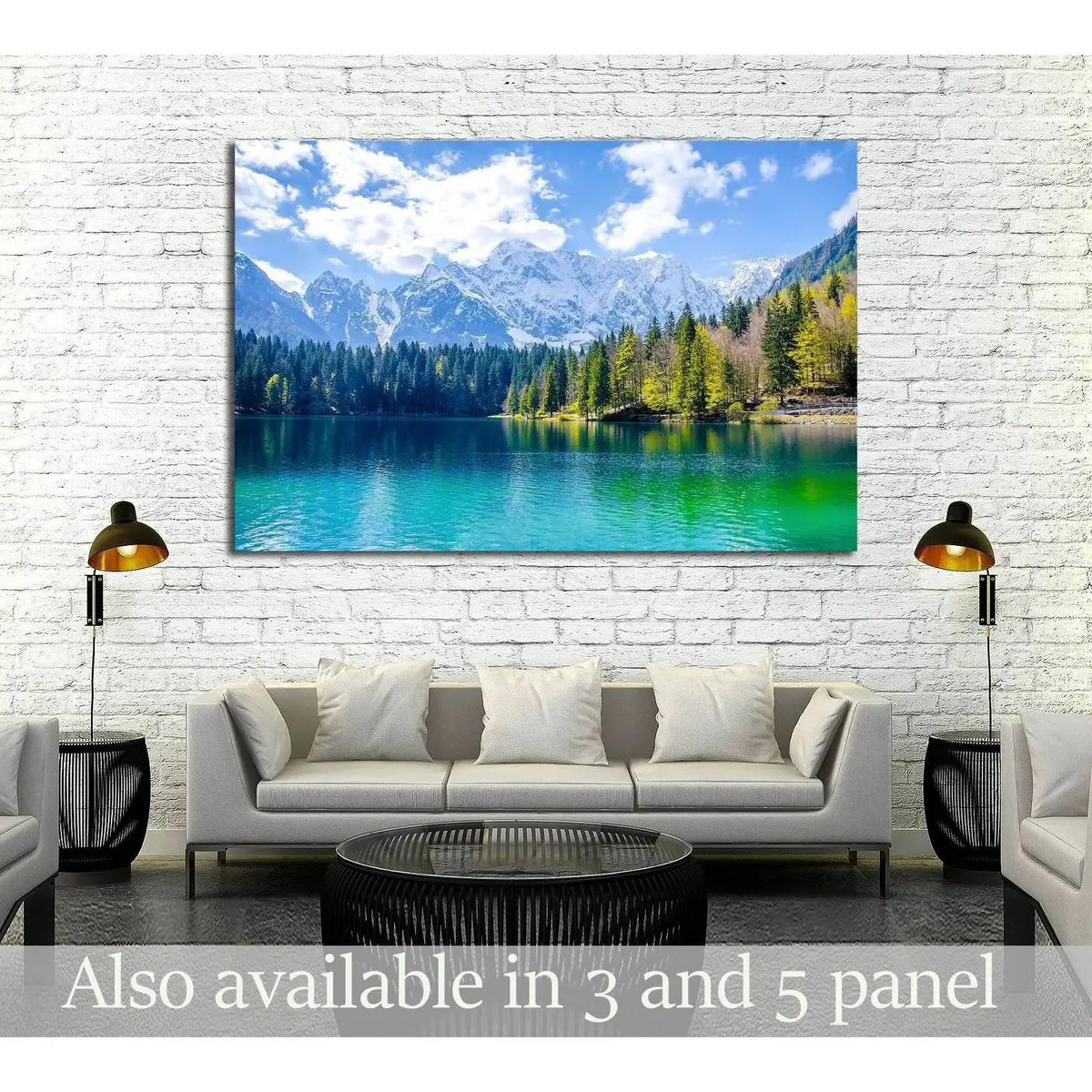 Mountain Lake Landscape №2824 Ready To Hang Canvas Print 1