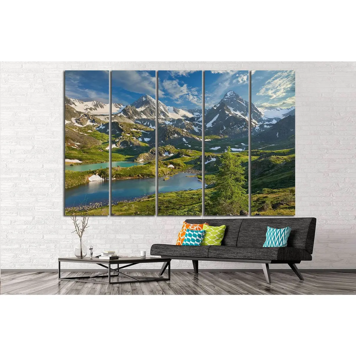 Siberian Mountain Lake Canvas Wall Art – Ready-to-Hang Print #635 - Image 3