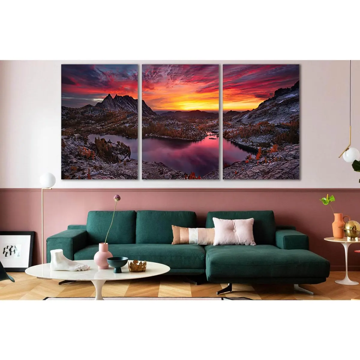 Mountain Lake Sunset №Sl273 Ready To Hang Canvas Print 5