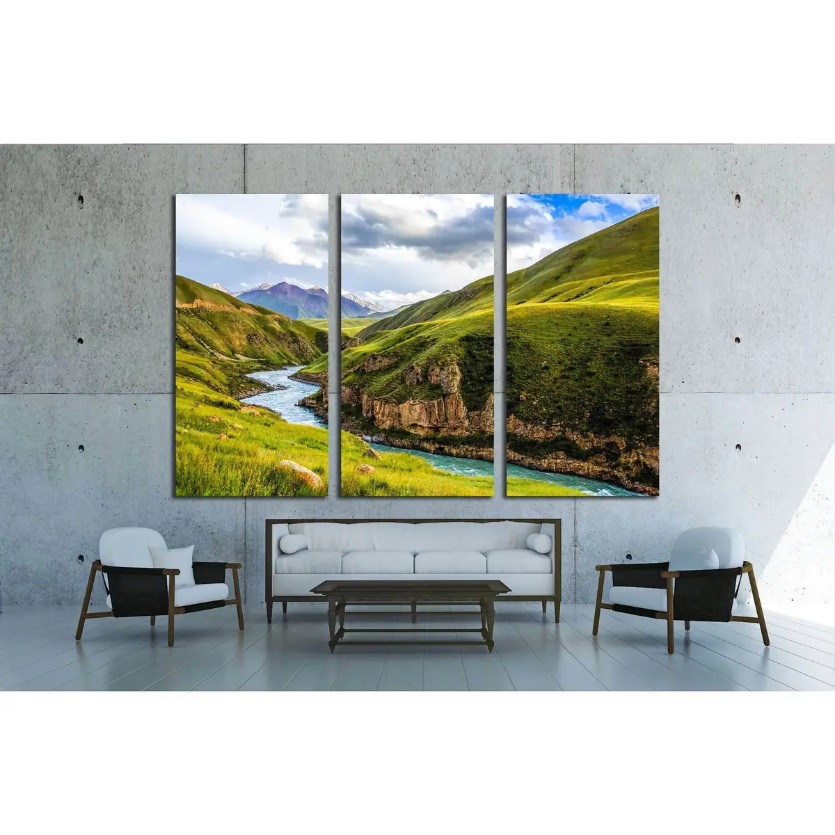 Mountain River Stream Landscape №3188 Ready To Hang Canvas Print 5