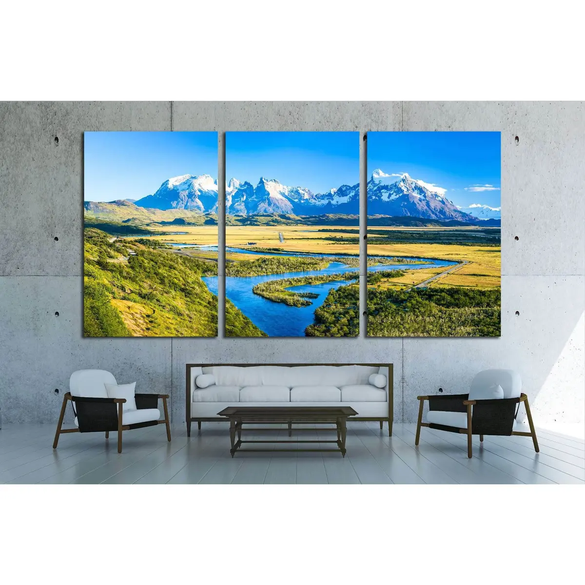 Mountain River Valley Panorama Landscape №2912 Ready To Hang Canvas Print 5