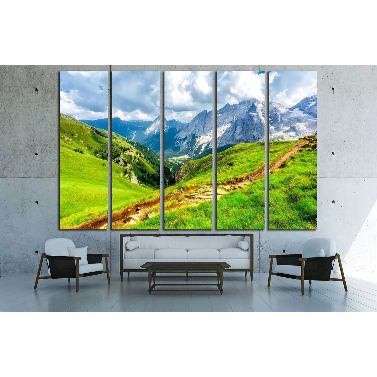 Scenic Mountain Summit Trail Canvas Art Print №2908 - Image 3