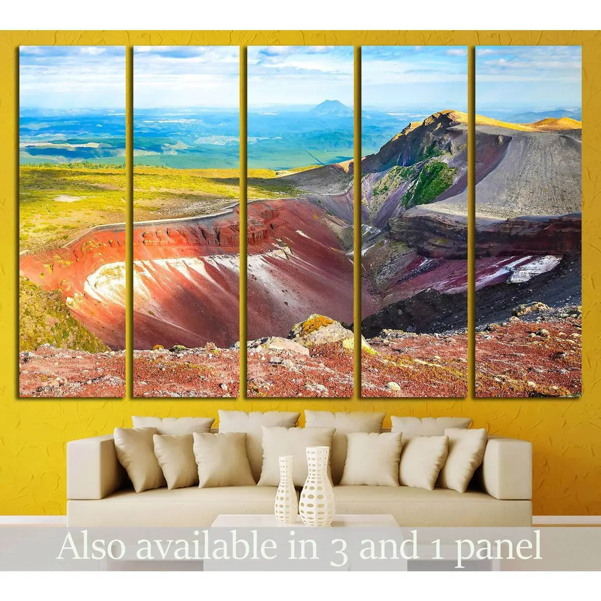 Tarawera Mountain Canvas Print – Striking Volcano Crater Landscape from New Zealand, Ready-to-Hang Wall Art