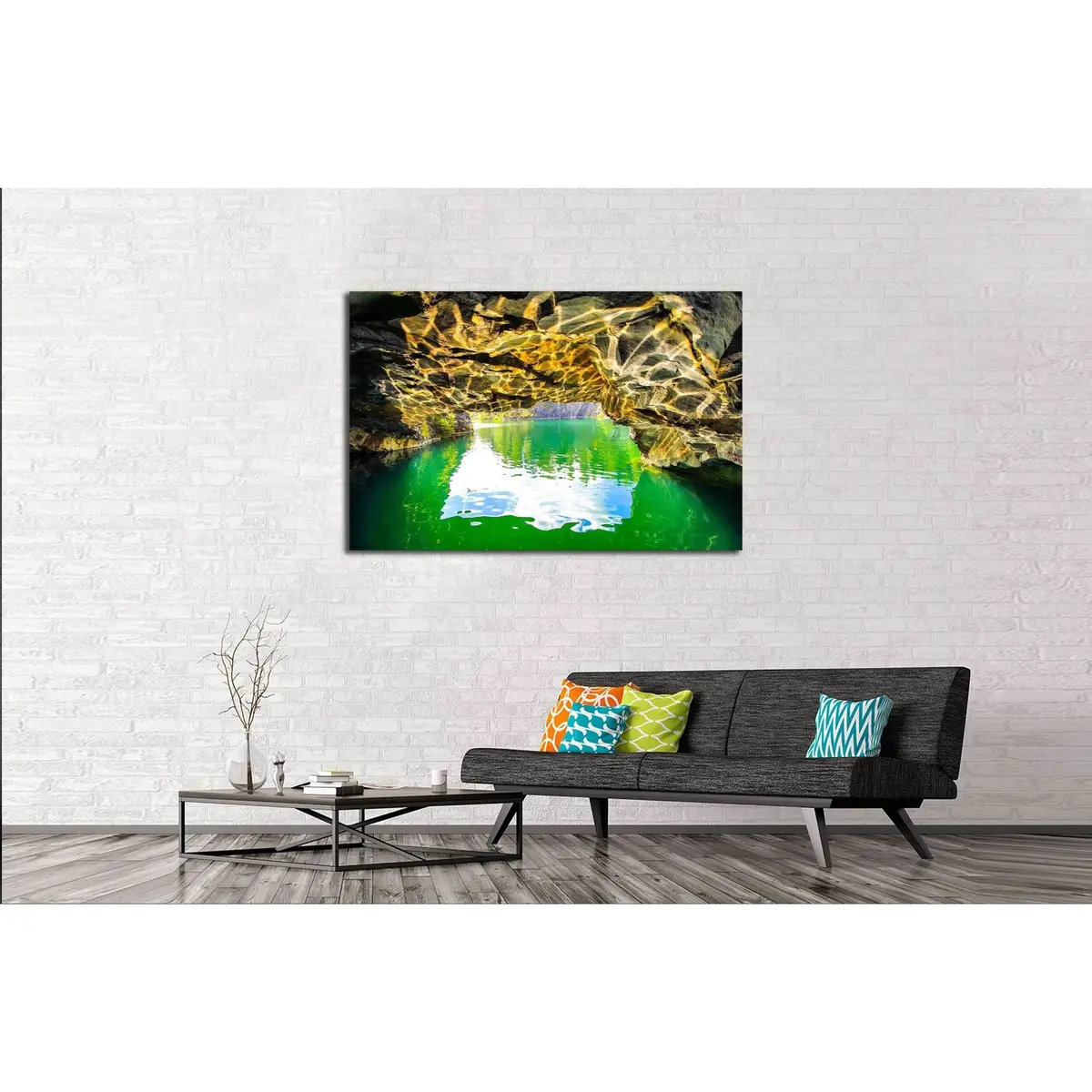 Mountain Water Cave Entrance №2906 Ready To Hang Canvas Print 3
