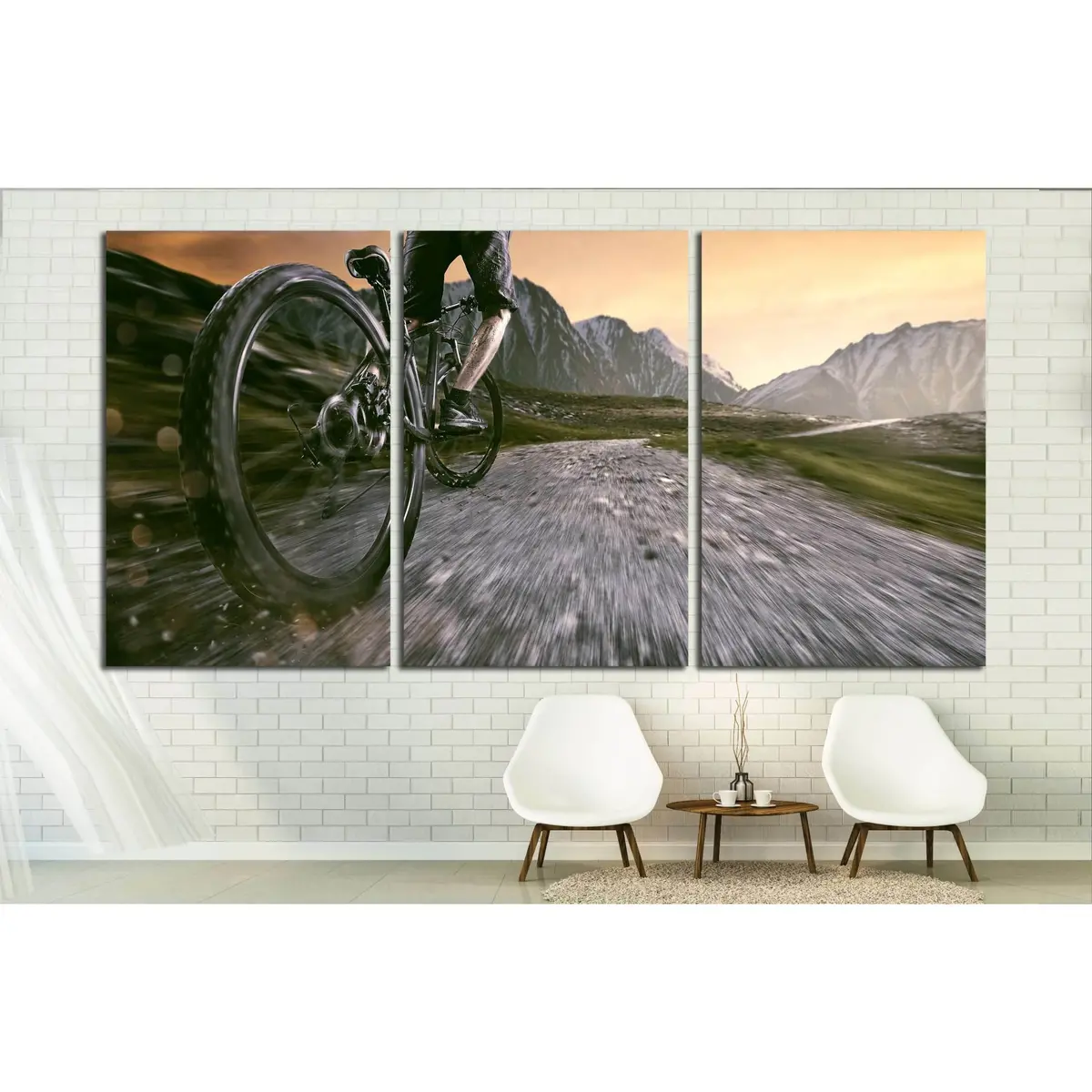 Mountainbiker Goes Uphill №3254 Ready To Hang Canvas Print 5