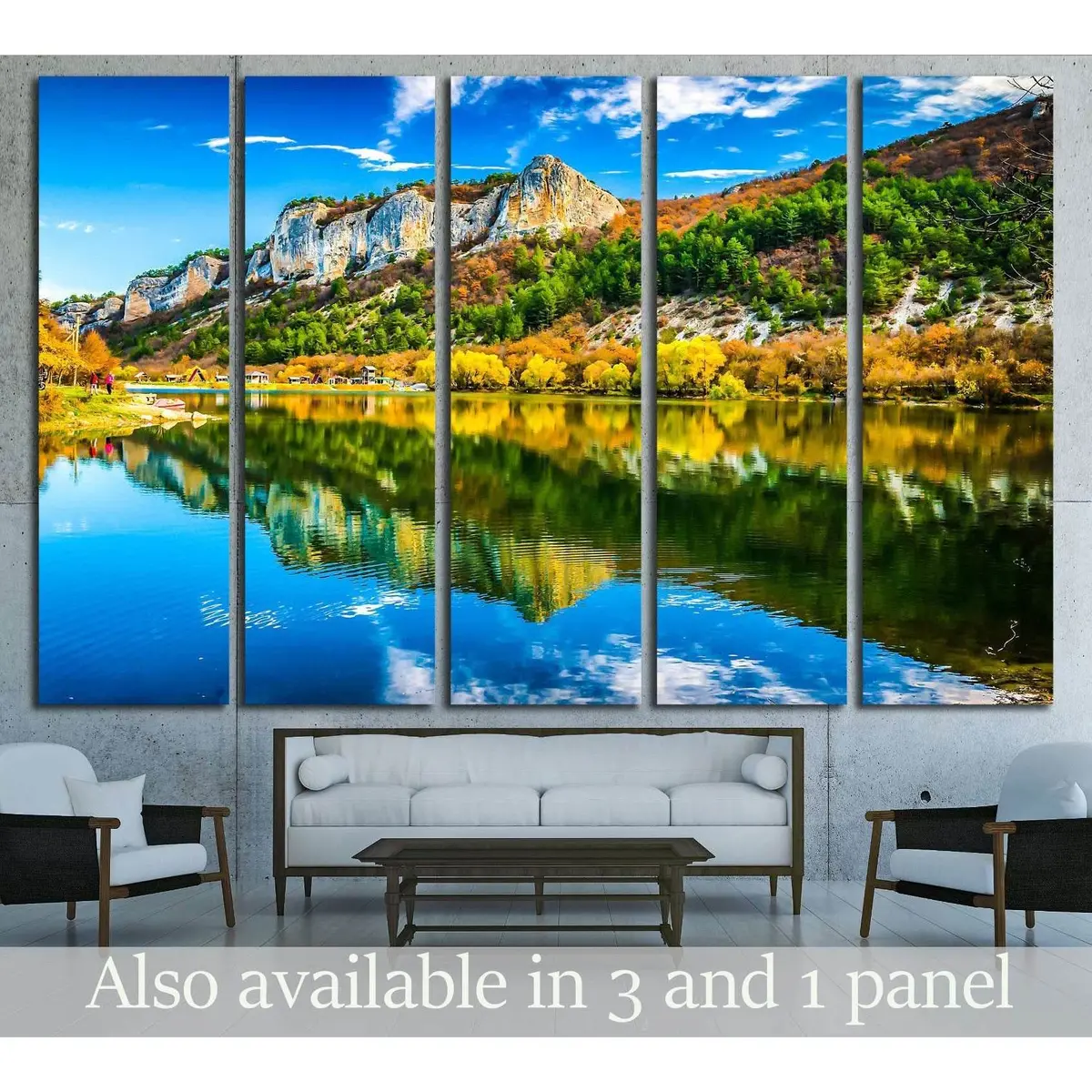 Scenic Mountains and Lakes Canvas Wall Art Print #2706