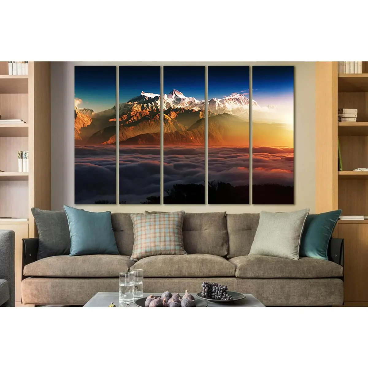 Cloudy Mountain Landscape Canvas Art Print – SL1590, Ready to Hang - Image 3