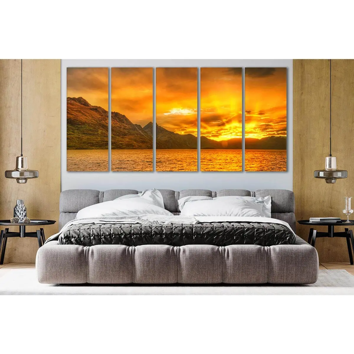 Sunset Over Mountains and Sea №SL247 Premium Ready-to-Hang Canvas Art - Image 3