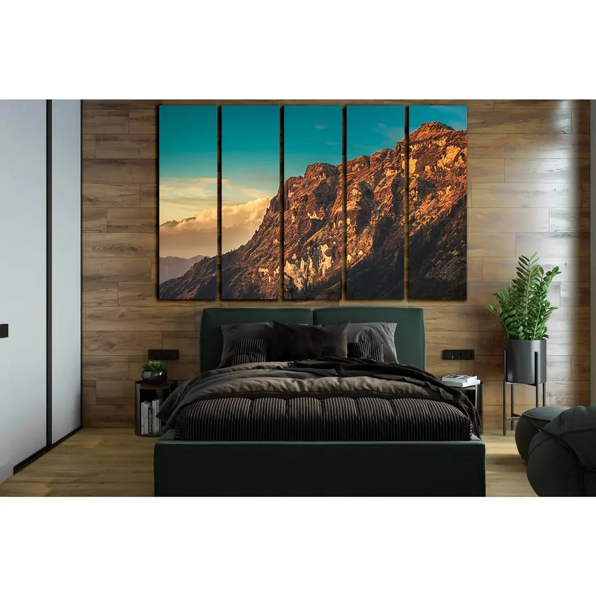 Snowy Mountain Landscape with Dramatic Clouds – Ready-to-Hang Canvas Print (SL1588)