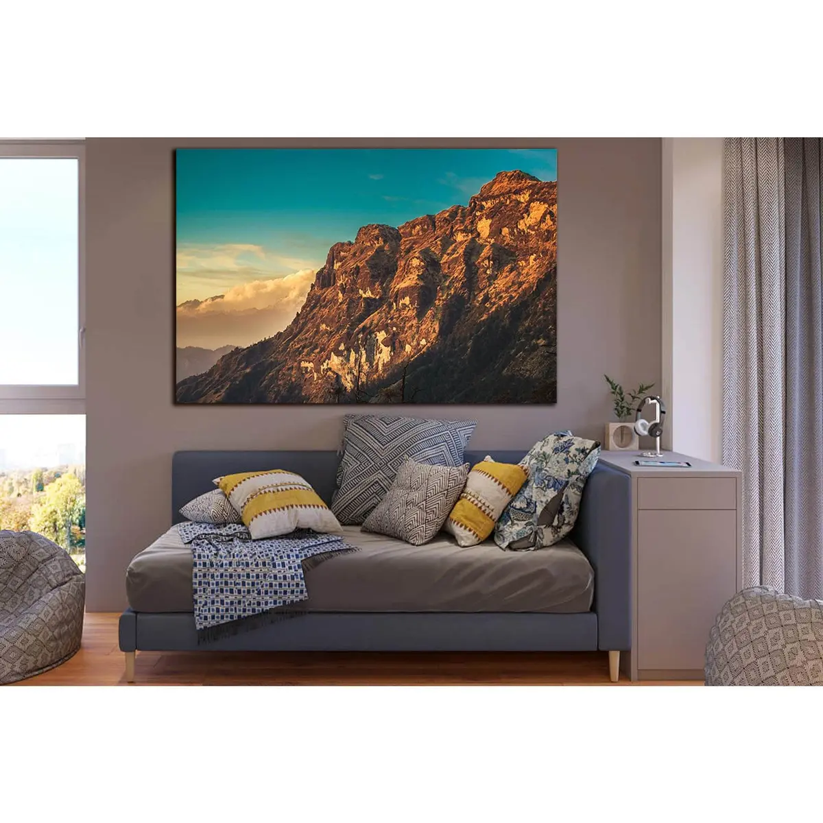 Mountains Snow And Clouds Landscape №Sl1588 Ready To Hang Canvas Print 2