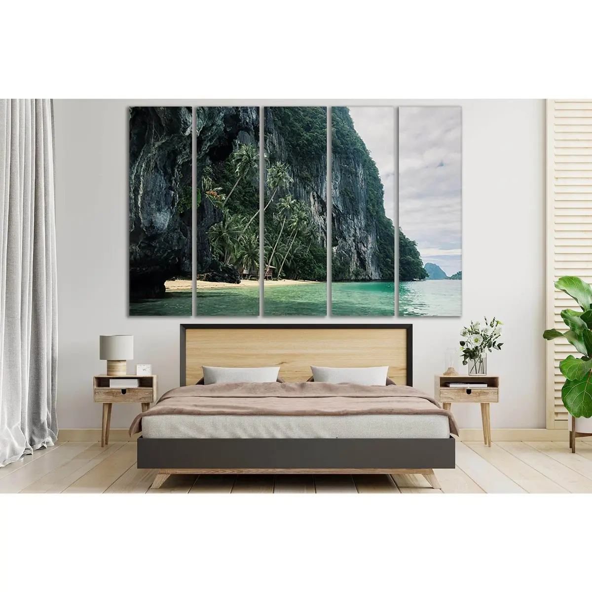 Tropical Mountain Scene SL88 Canvas Wall Art Print