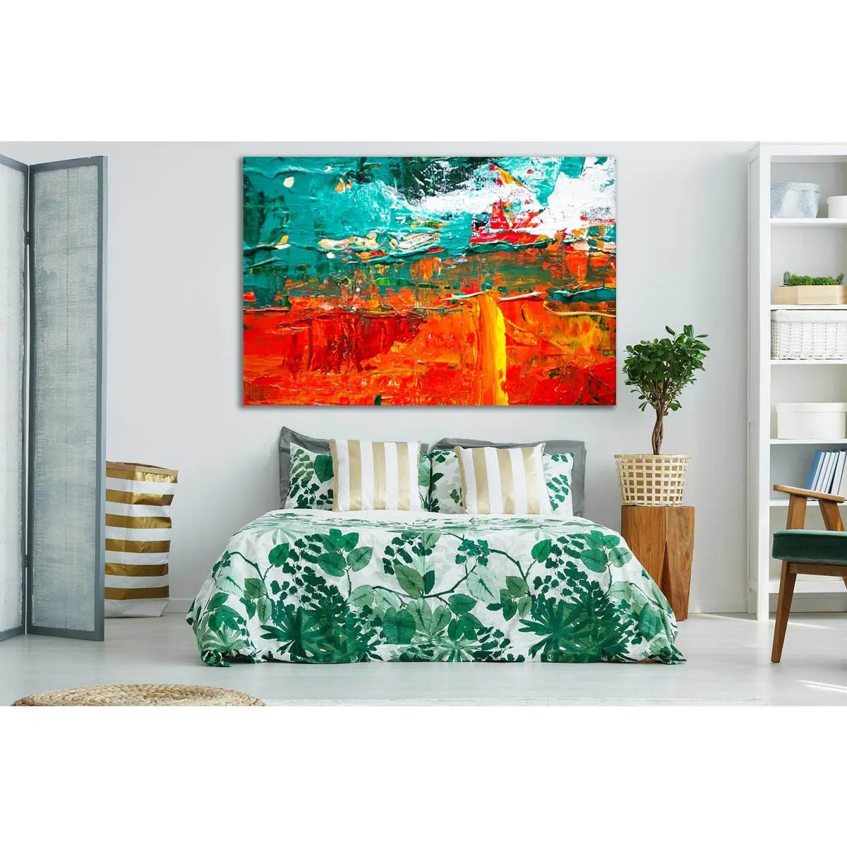 Multicolored Abstract Painting №Sl556 Ready To Hang Canvas Print 1