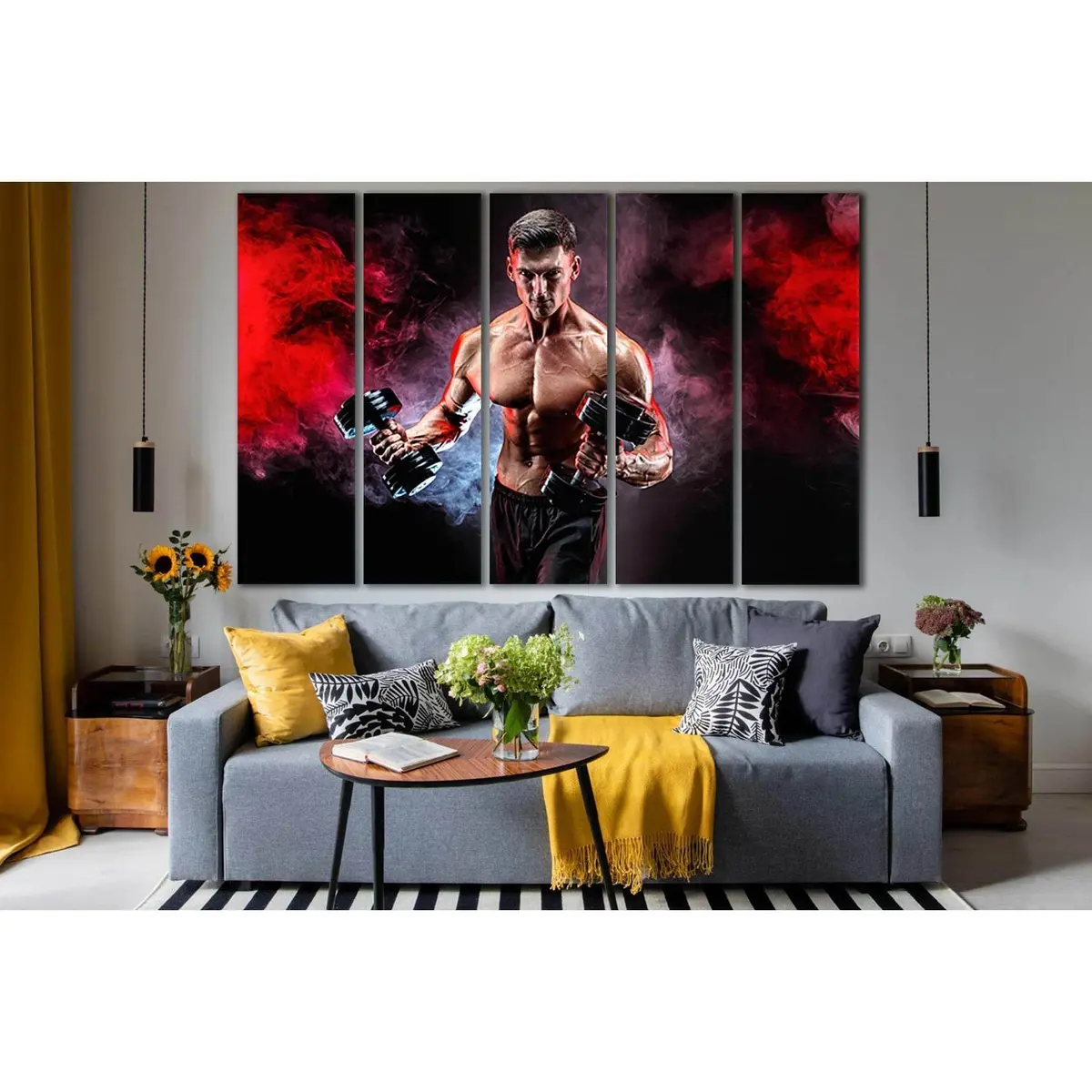 Muscular Athlete SL945 Premium Ready-to-Hang Canvas Art - Image 3