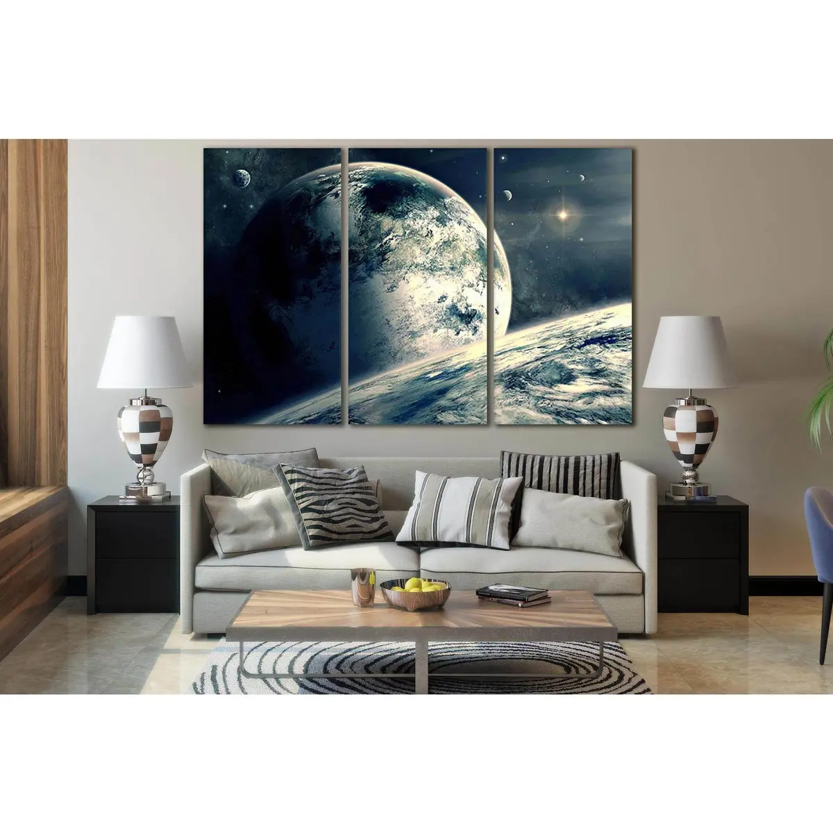 Mysterious Planets In Far Space №Sl393 Ready To Hang Canvas Print 5