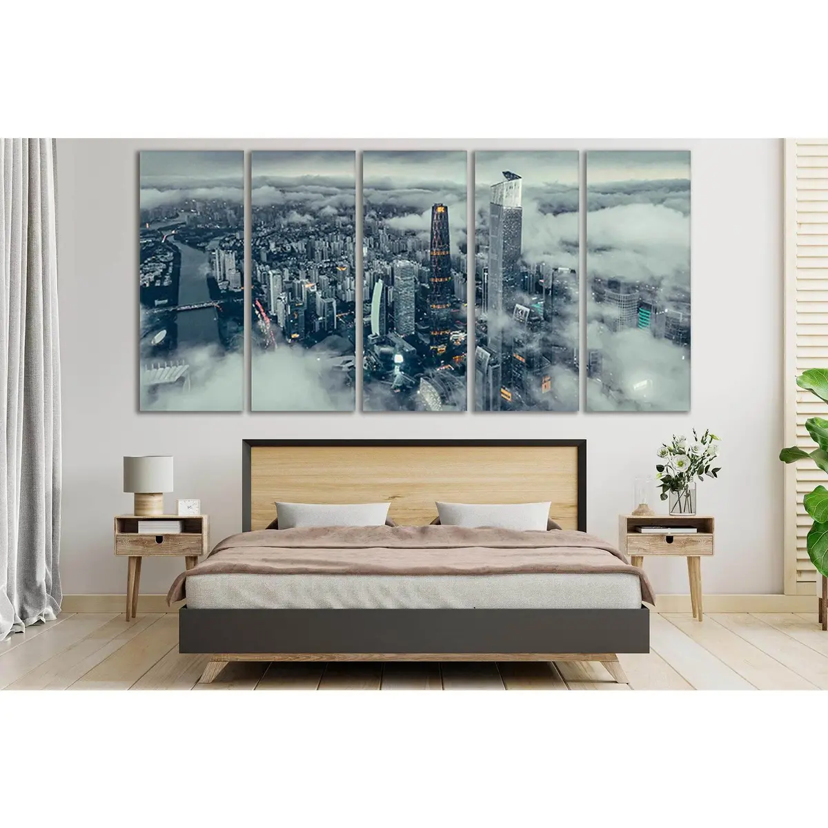Urban Sky Mystique: Cloudscape Canvas Wall Art SL327 - Image 3
