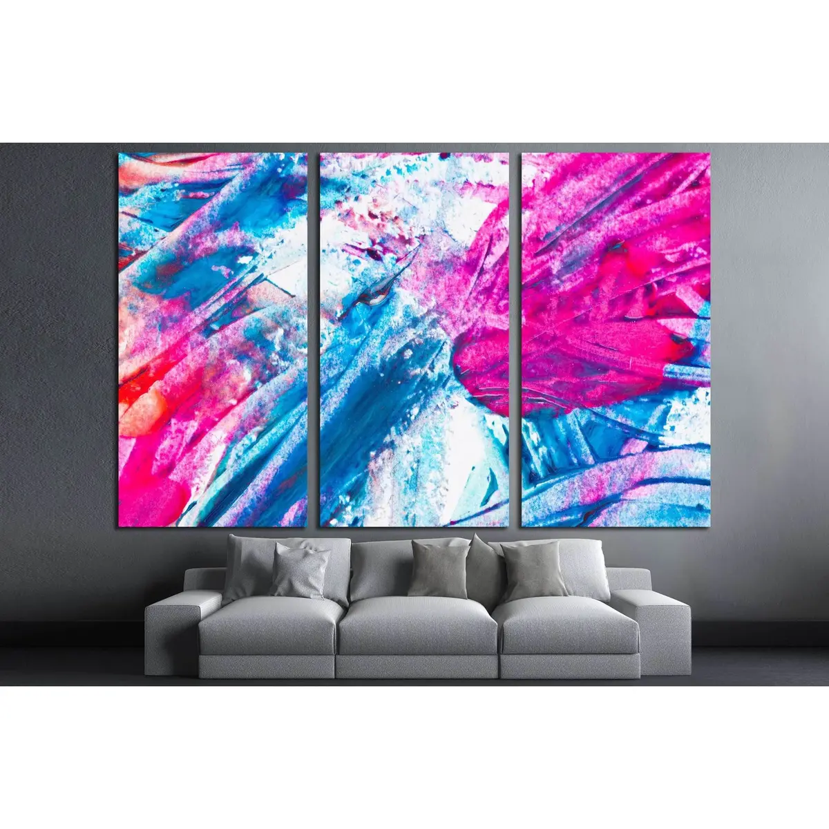 Nail Polish Splashes. Art Set №2879 Ready To Hang Canvas Print 5